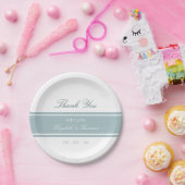 Duck Egg Blue Modern Wedding Papieren Bordje (Feest)