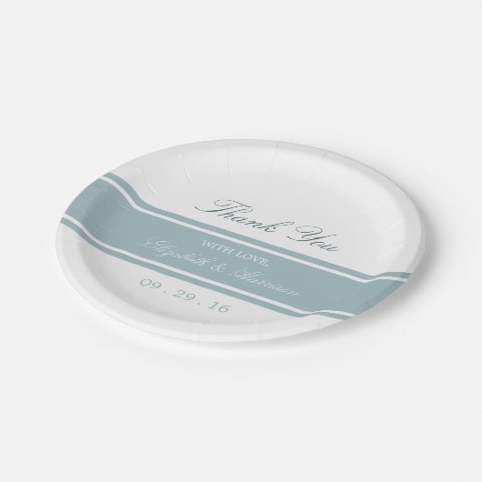 Duck Egg Blue Modern Wedding Papieren Bordje (Gekanteld)