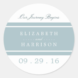 Duck Egg Blue Modern Wedding Ronde Sticker