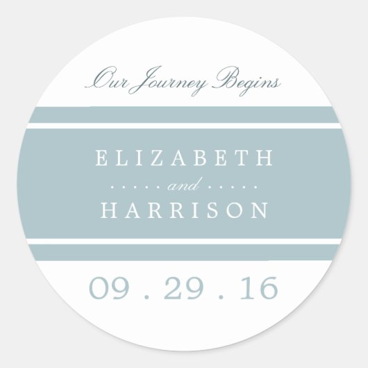 Duck Egg Blue Modern Wedding Ronde Sticker (Voorkant)