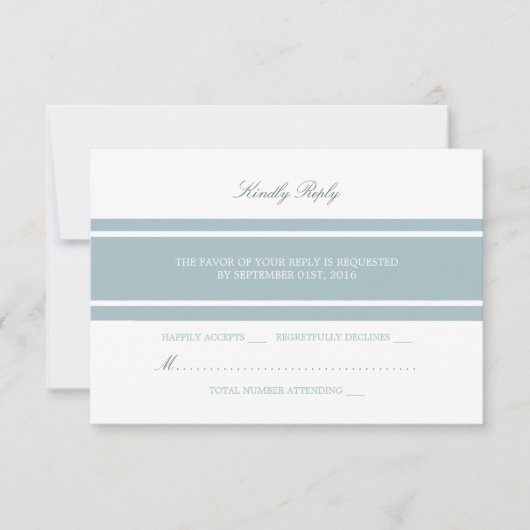 Duck Egg Blue Modern Wedding RSVP (Voorkant)