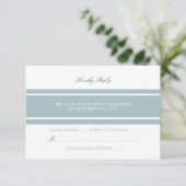 Duck Egg Blue Modern Wedding RSVP Kaartje (Staand voorkant)