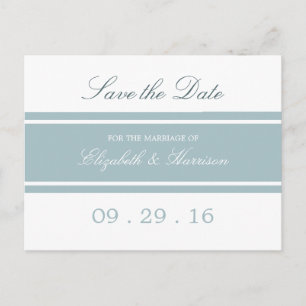 Duck Egg Blue Modern Wedding Save the Date Aankondigingskaart