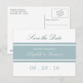 Duck Egg Blue Modern Wedding Save the Date Aankondigingskaart (Voorkant / Achterkant)