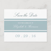 Duck Egg Blue Modern Wedding Save the Date Aankondigingskaart (Voorkant)