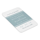 Duck Egg Blue Modern Wedding Save the Date Magneet (Rechterzijde)