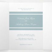 Duck Egg Blue Modern Wedding Suite Drieluik Uitnodiging (Binnenkant midden)