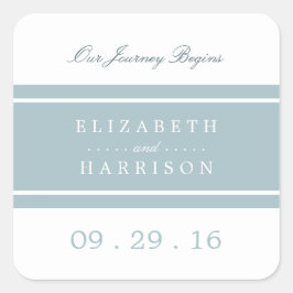 Duck Egg Blue Modern Wedding Vierkante Sticker