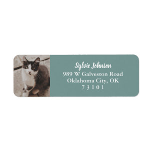 Duck Egg Blue Pet Foto Retouradres Etiket