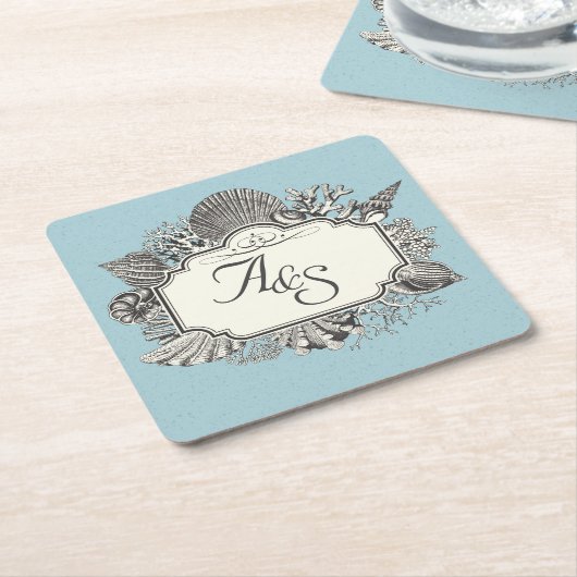 Duck egg blue Wedding Kartonnen Onderzetters (Schuin)