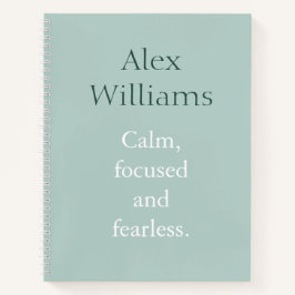 Duck Egg Calm Quote Persoonlijke naam Notitieboek