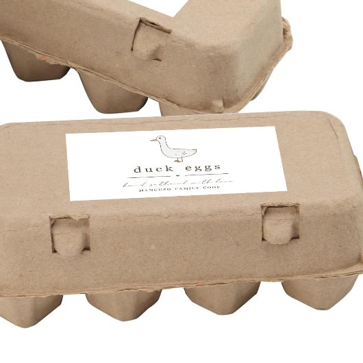 Duck Egg Carton Label Personalize for Farm, Coop