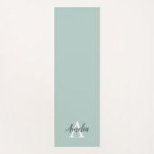 Duck Egg Green Monogram Script Yoga Mat (Voorkant)