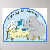 Duck & Elephant Caring & Sharing Tea Party Poster (Voorkant)