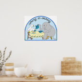 Duck & Elephant Caring & Sharing Tea Party Poster (Keuken)