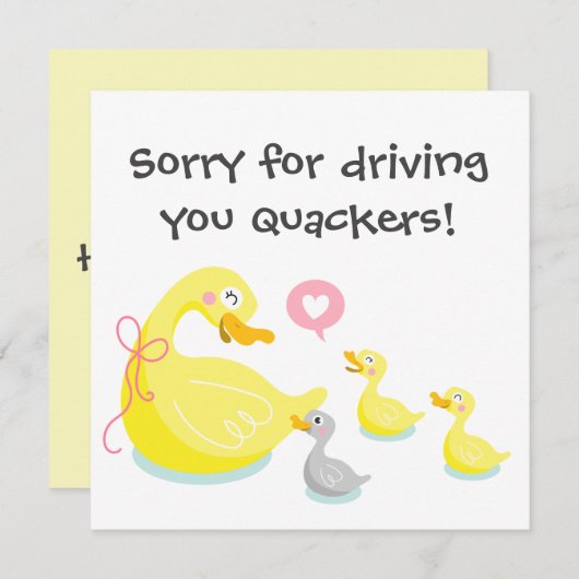 Duck en Ducking Moederdag Design Feestdagenkaart (Voorkant / Achterkant)