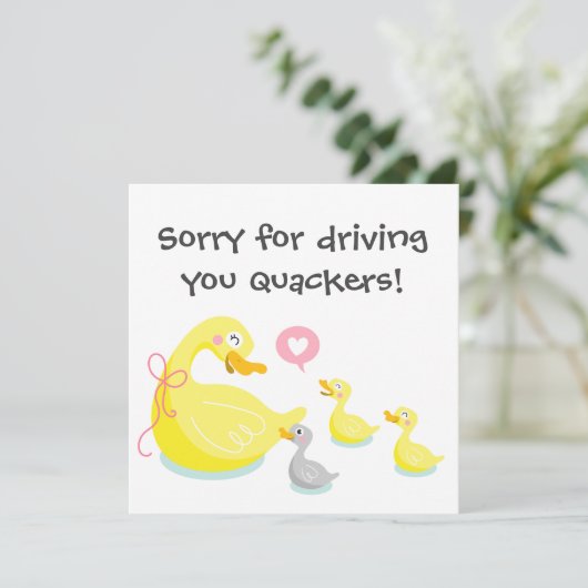 Duck en Ducking Moederdag Design Feestdagenkaart (Staand voorkant)