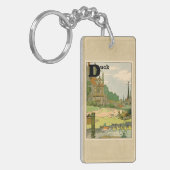 Duck en Ducklings zwemmen op de rivier Sleutelhanger (Voorkant Links)