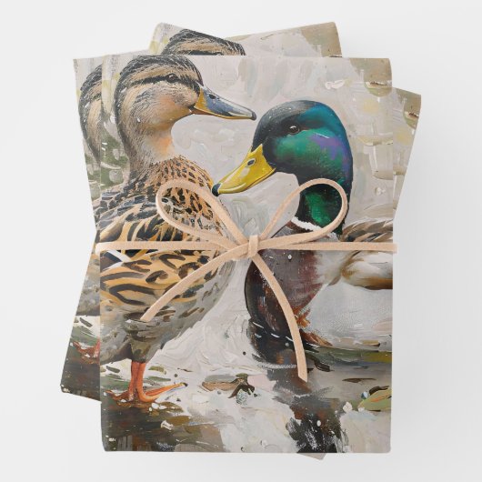 Duck en Mallard Wildlife Schilderij Decoupage Inpakpapier Vel (In situ)