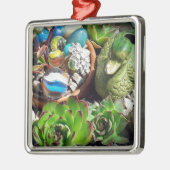 Duck en Succulente Planten bekijken Metalen Ornament (Links)