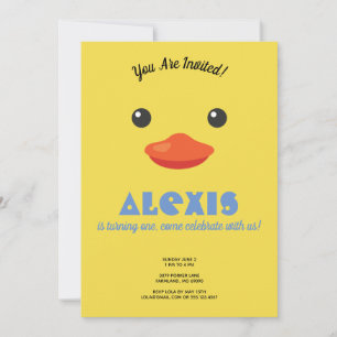 Duck Face Birthday Party Photo Invite Kaart