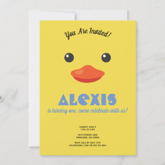 Duck Face Birthday Party Photo Invite Kaart