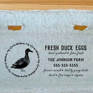 Duck Family Boerderij Name Egg Carton Rubber Stamp Rubberstempel