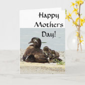 Duck Family Moederdag Kaart (Gele Bloem)