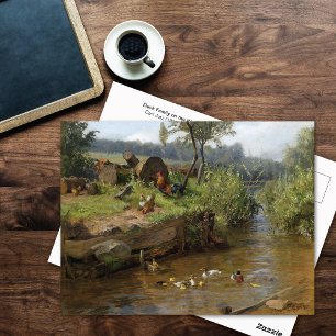 Duck Family op de Weir Carl Jutz Briefkaart