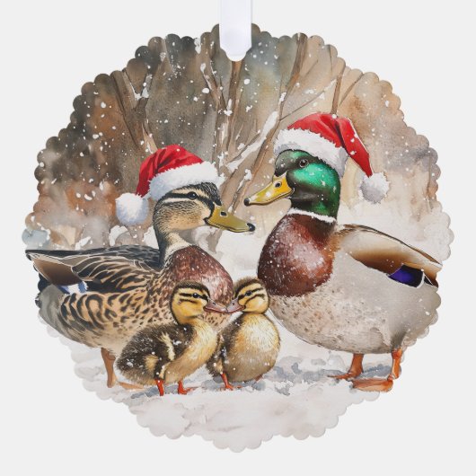 Duck Family Ornament Kaart (Voorkant)