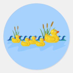 Duck Family Ronde Sticker