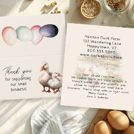 Duck Farmers Homestead Eggs Folded Business Cards Visitekaartje
