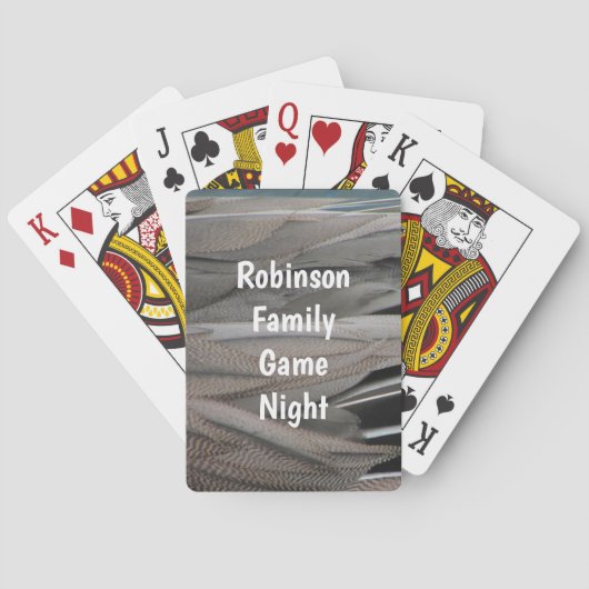 Duck Feather Foto Modern Black Grey Natuur Pokerkaarten (Achterkant)