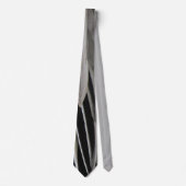 Duck Feather Foto Modern Black Grey Stripes Stropdas (Voorkant)