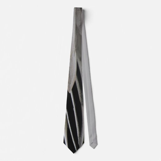 Duck Feather Foto Modern Black Grey Stripes Stropdas (Voorkant)