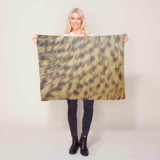 Duck Feather Pattern Gold Brown Animal Print Fleece Deken (In situ)