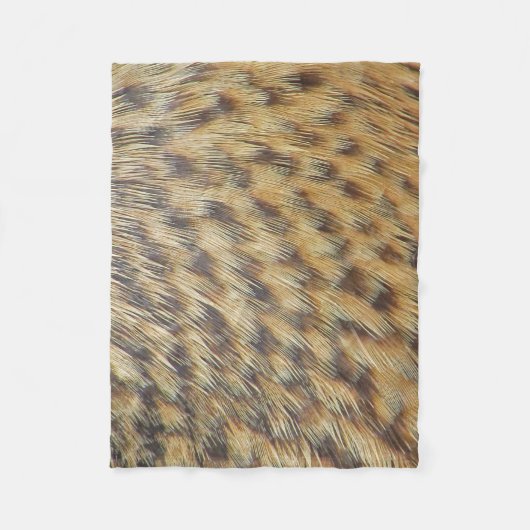 Duck Feather Pattern Gold Brown Animal Print Fleece Deken (Voorkant)
