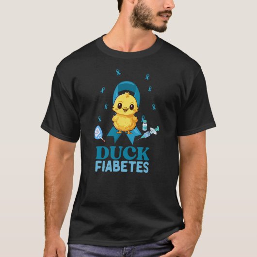 DUCK FIABETES FUNNY DIABETES WARRIOR T-SHIRT (Voorkant)