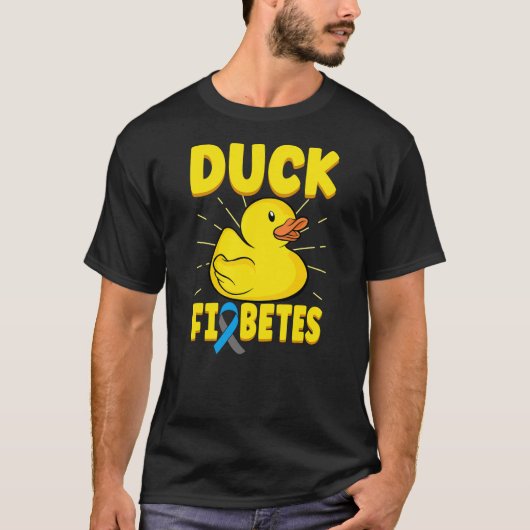 Duck Fiabetes Funny Yellow Duck Diabetic Diabetes T-shirt (Voorkant)