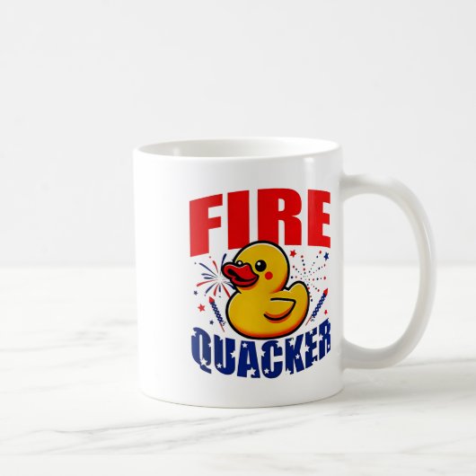 Duck Firequacker Patriottische Grappige Onafhankel Koffiemok (Rechts)