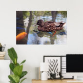 Duck & Fish Pond Poster (Thuiskantoor)