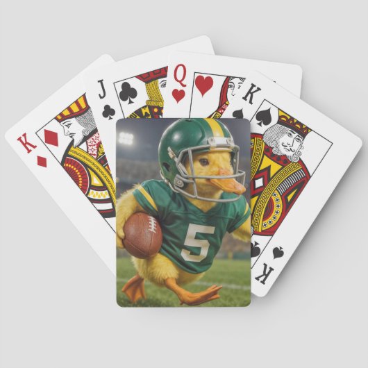 Duck Football Player In a Sports Stadium Pokerkaarten (Achterkant)