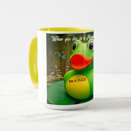 Duck Frog Swamp Custom Coffee Mugs Mok (Voorkant links)