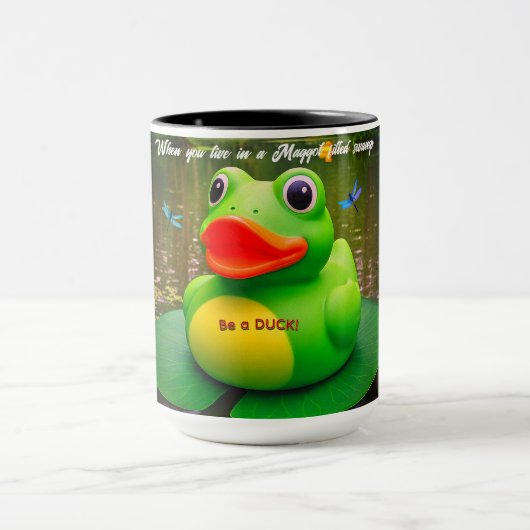 Duck Frog Swamp Custom Coffee Mugs Mok (Midden)