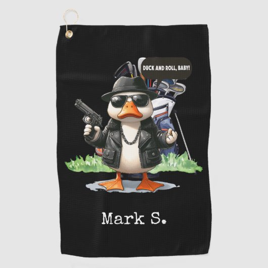 Duck Funny Face Golfhanddoek (Voorkant)