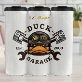 Duck Garage Mechanic Logo Design Thermosbeker