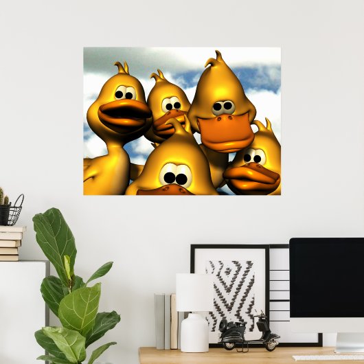 Duck Gathering Poster (Thuiskantoor)