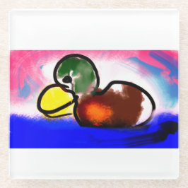 Duck Gelukkige vaderdag Glazen Onderzetter