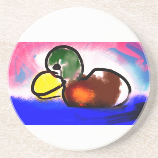 Duck Gelukkige vaderdag Zandsteen Onderzetter (Voorkant)