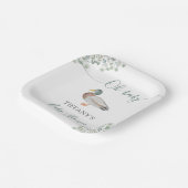 Duck Gender Neutraal Groen Baby shower Papieren Bordje (Gebogen)